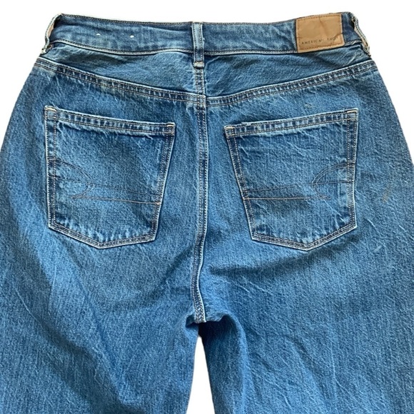 American Eagle Mom Straight High Waist Blue Jeans Size 4 - Picture 6 of 9